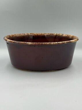 Vintage Hull Brown Drip House & Garden Mirror Brown Oval Glazed 2qt Baking Dish